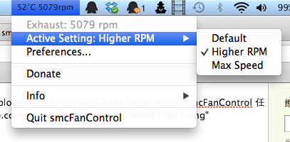 smcFanControl Menu