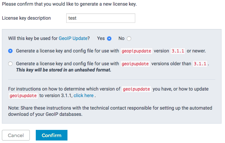 License version selection